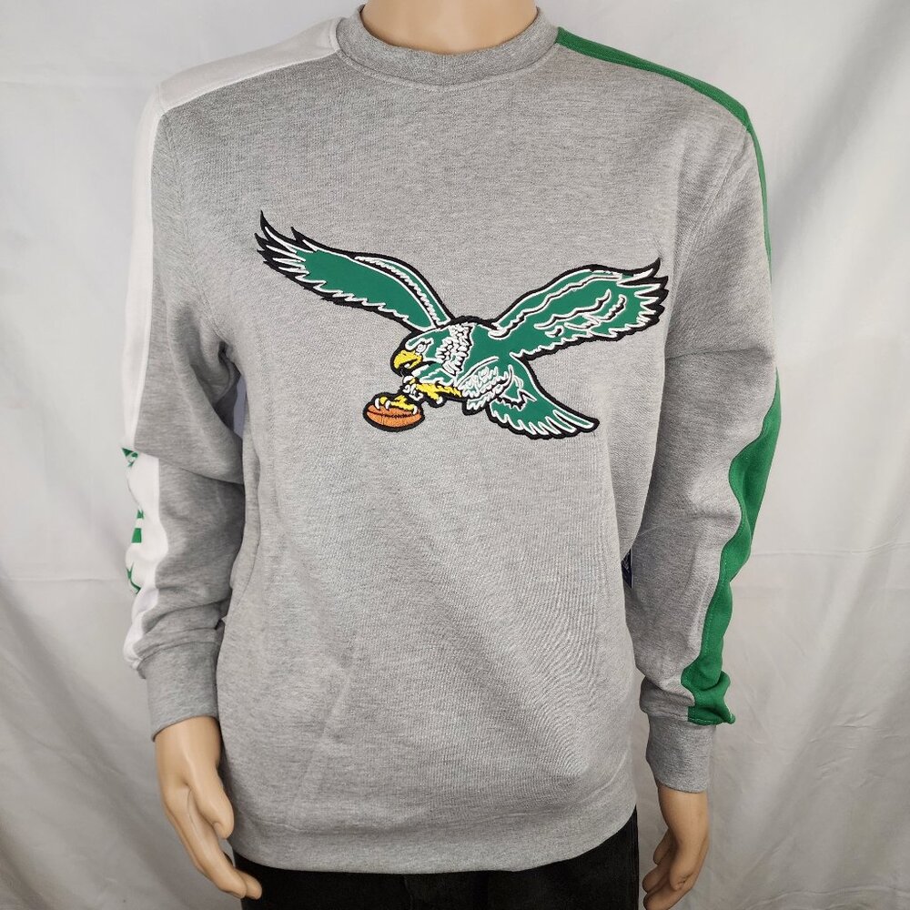 NEW Starter Mens Size Medium M Sweatshirt Gray Philadelphia Eagles NFL Pullover